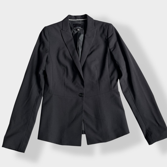 Banana Republic Elegant Black Women's Blazer Jacket Classic Single Button 6 Tall - Picture 6 of 13